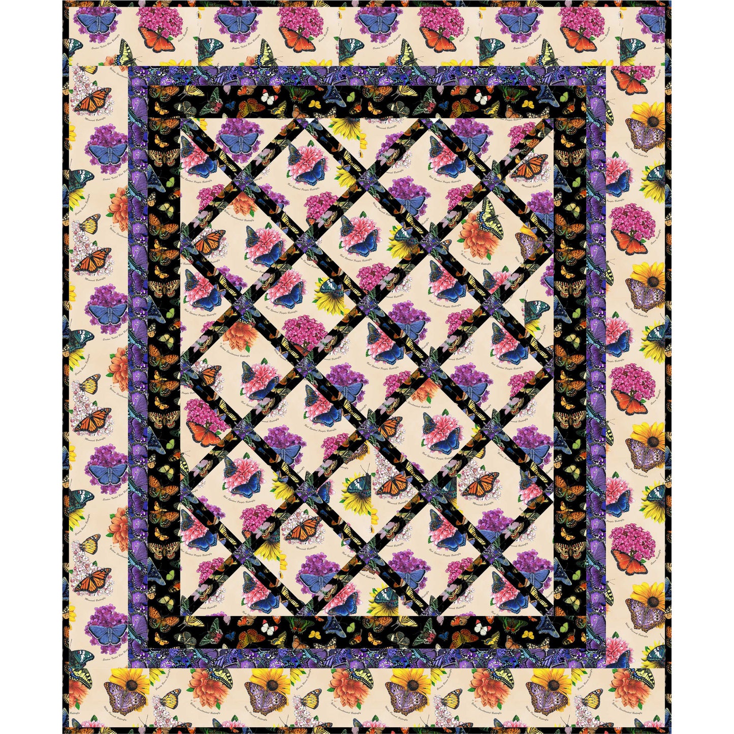 Garden Lattice Quilt QW-10e - Downloadable Pattern