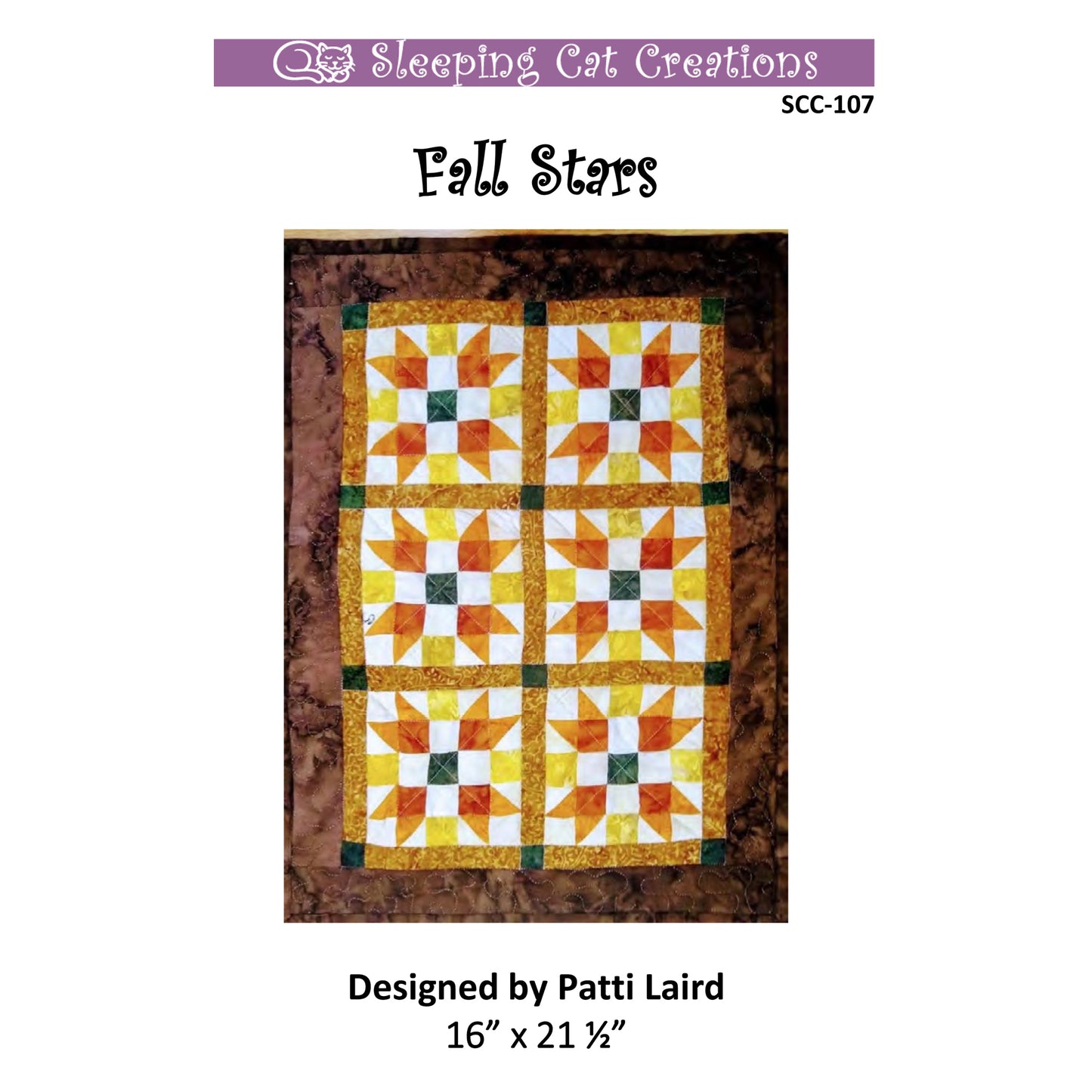 Fall Stars Wall Hanging or Table Runner Pattern SCC-107 - Paper Pattern