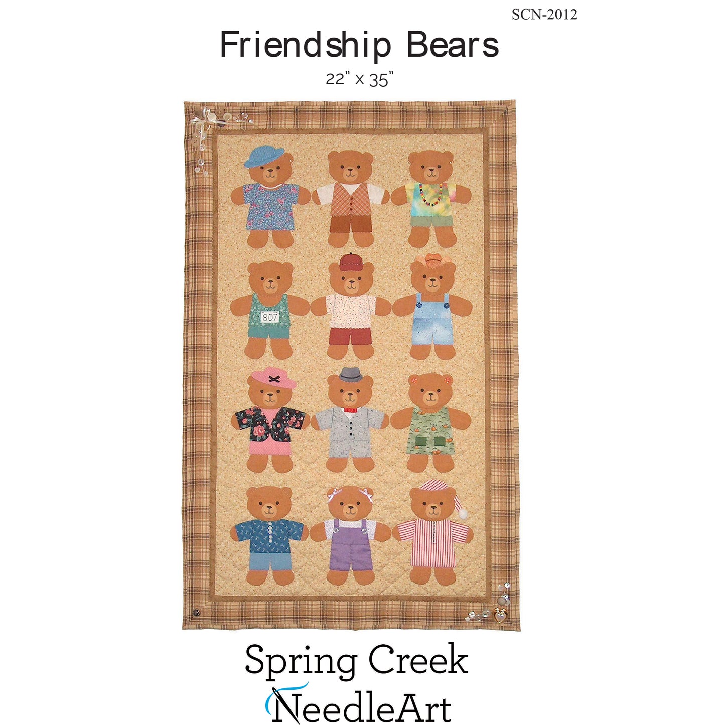 Cover image of pattern for Friendship Bears Quilt.
