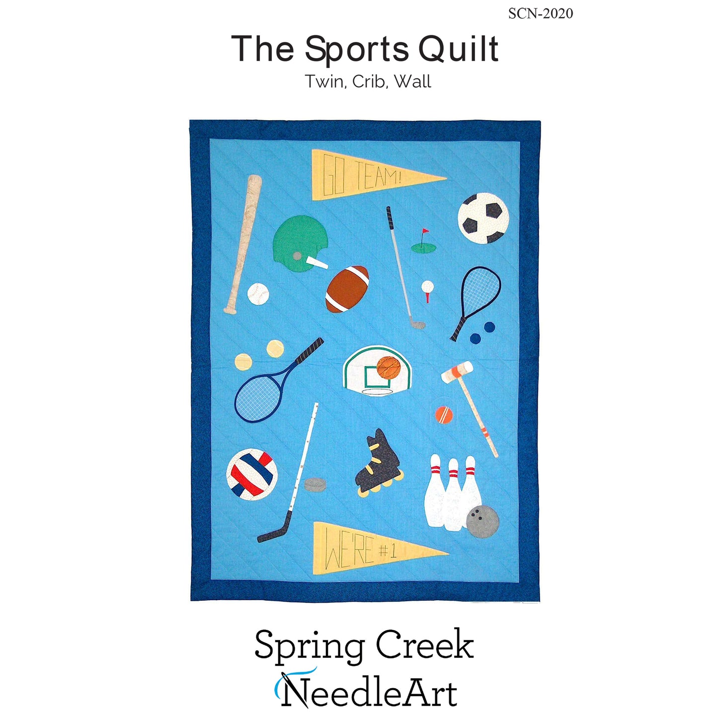 Cover image of pattern for The Sports Quilt.
