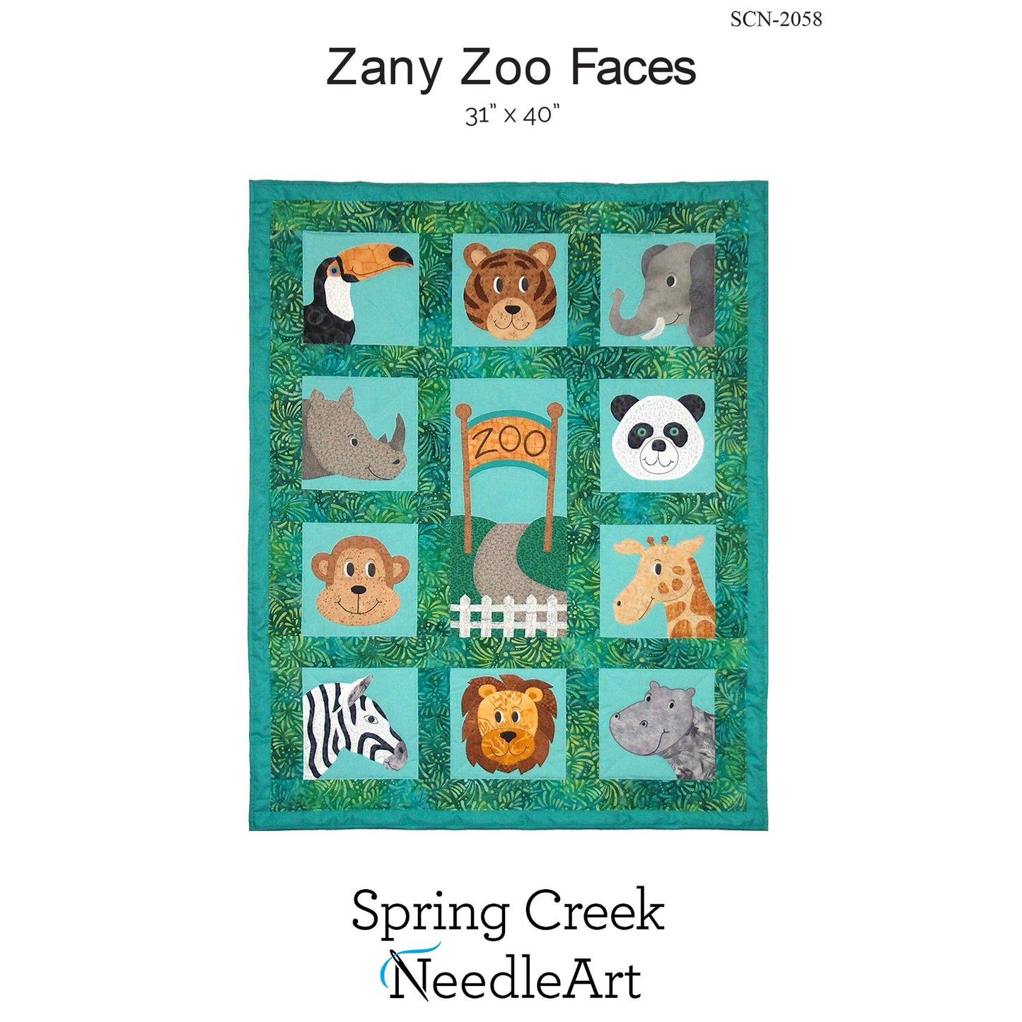 Zany Zoo Faces Quilt SCN-2058e - Downloadable Pattern