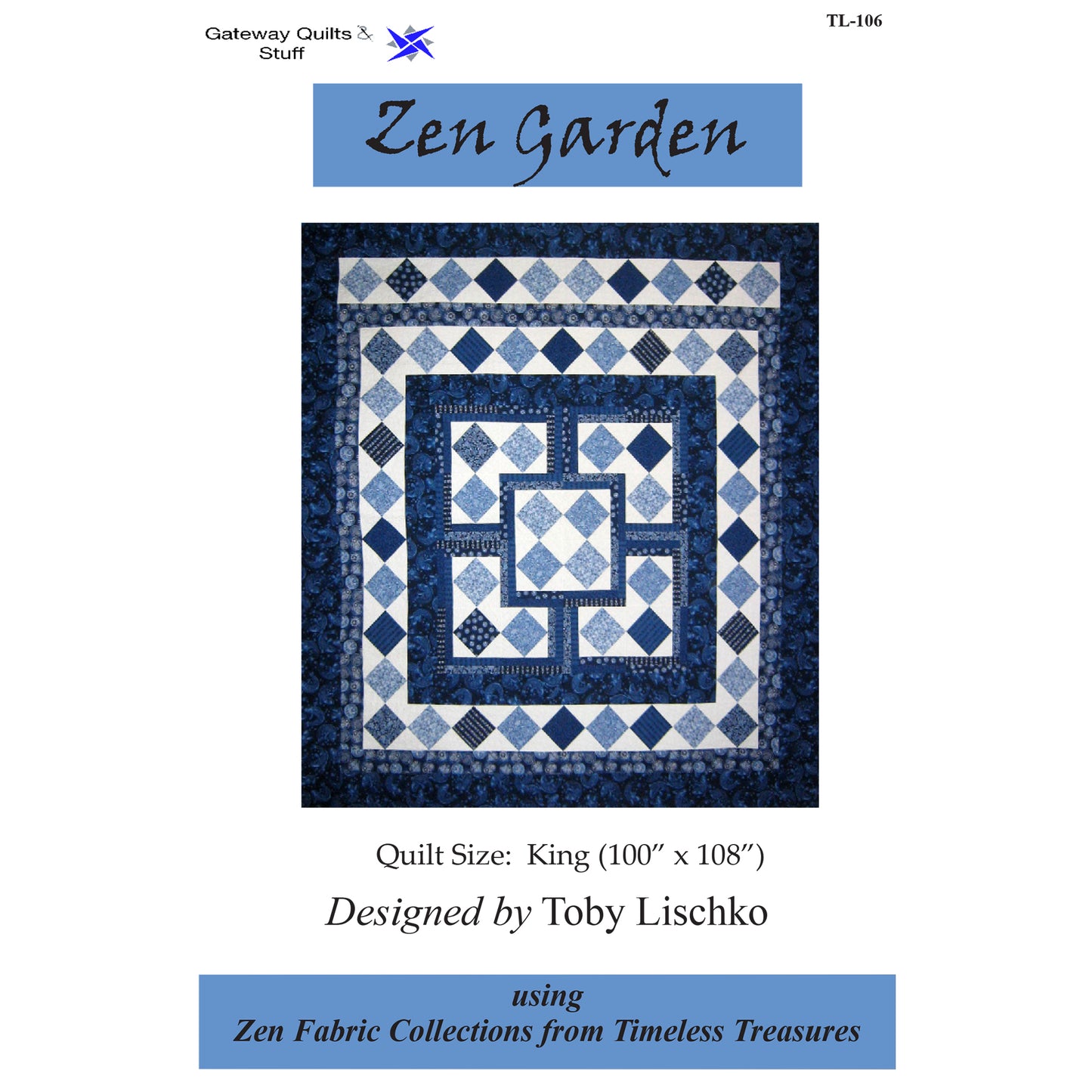 Zen Garden Quilt Pattern TL-106 - Paper Pattern