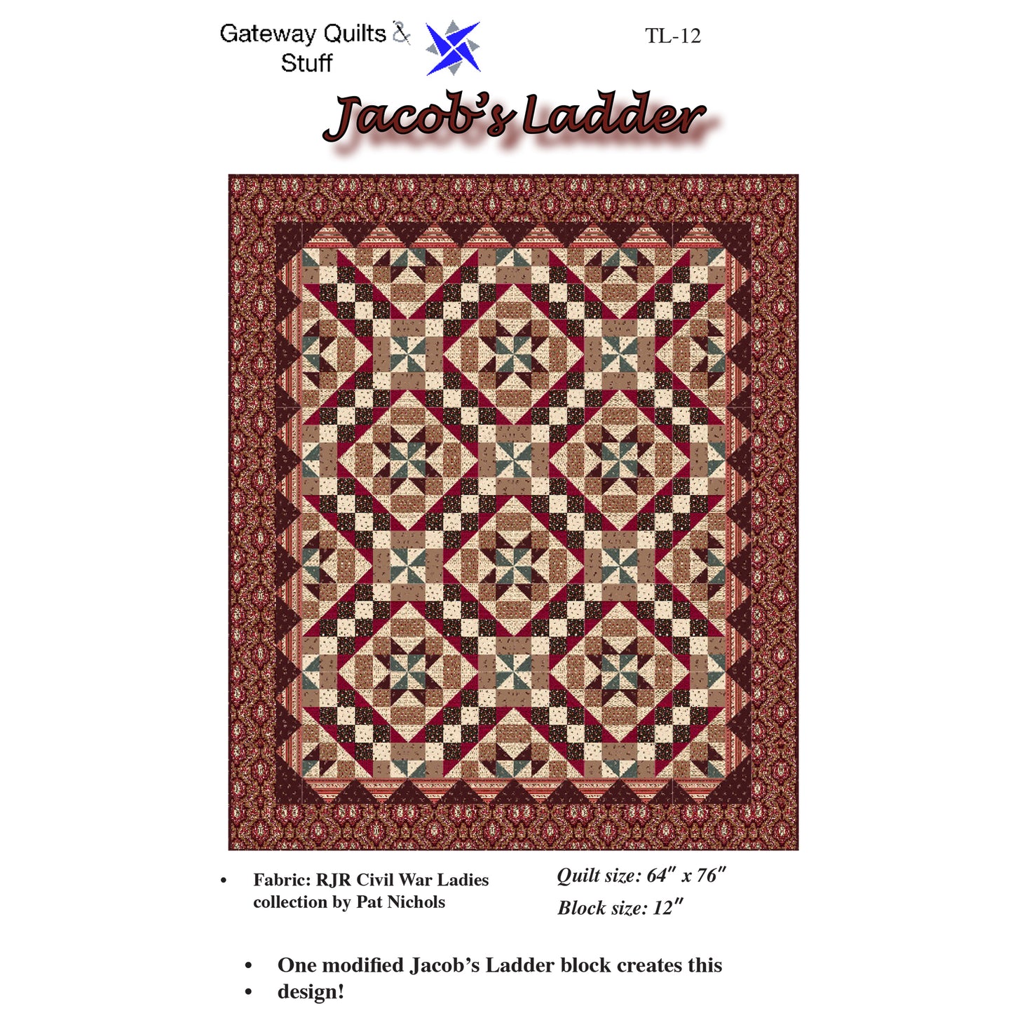 Jacob's Ladder Quilt TL-12e - Downloadable Pattern