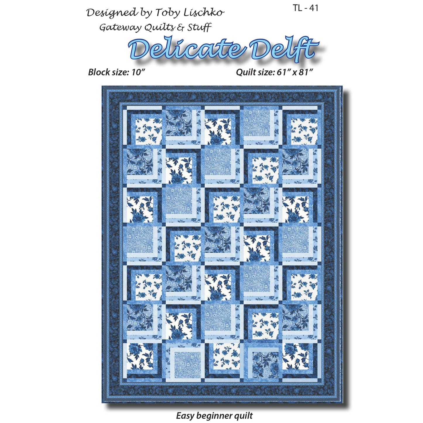 Delicate Delft Quilt TL-41e - Downloadable Pattern