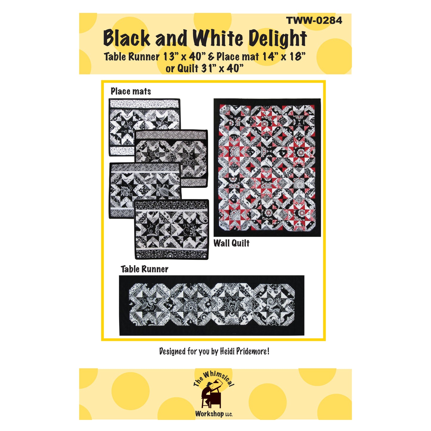Black and White Delight Quilt Pattern TWW-0284 - Paper Pattern