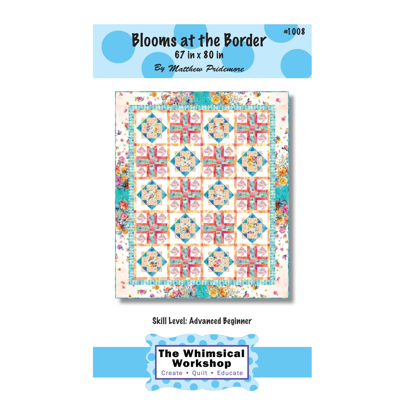 Image of the cover of the Blooms at the Border quilt pattern.
