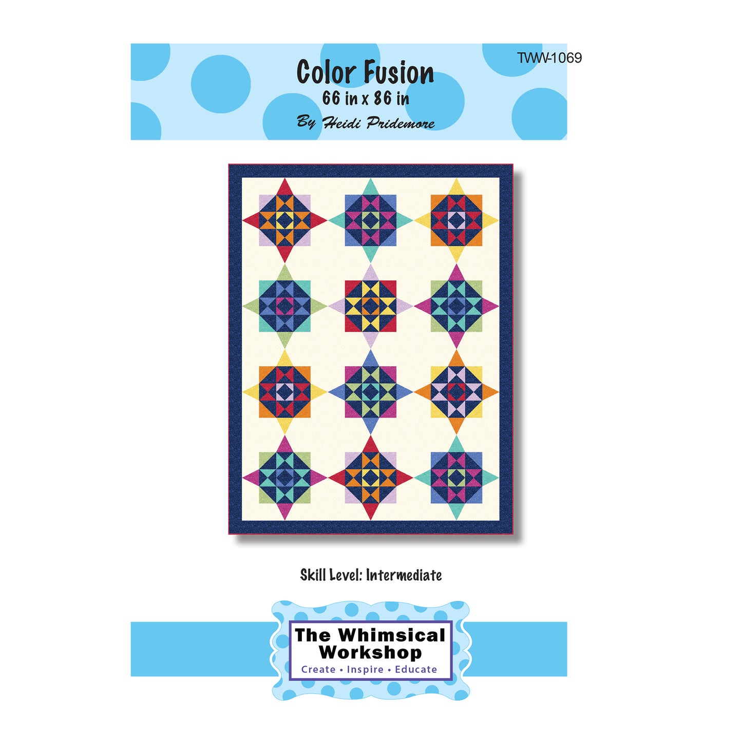 Cover image of pattern for Color Fusion quilt.
