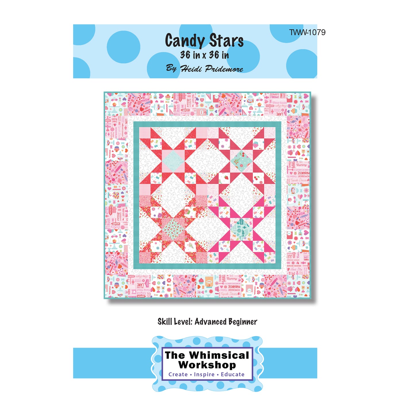 Cover image of pattern for Candy Stars Quilt.