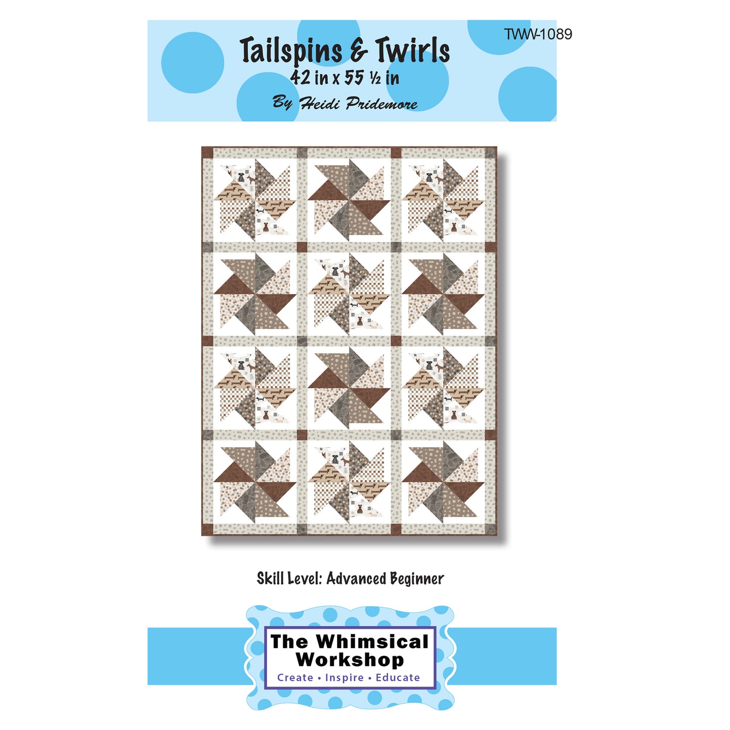 Cover image of pattern for Tailspins & Twirls quilt.