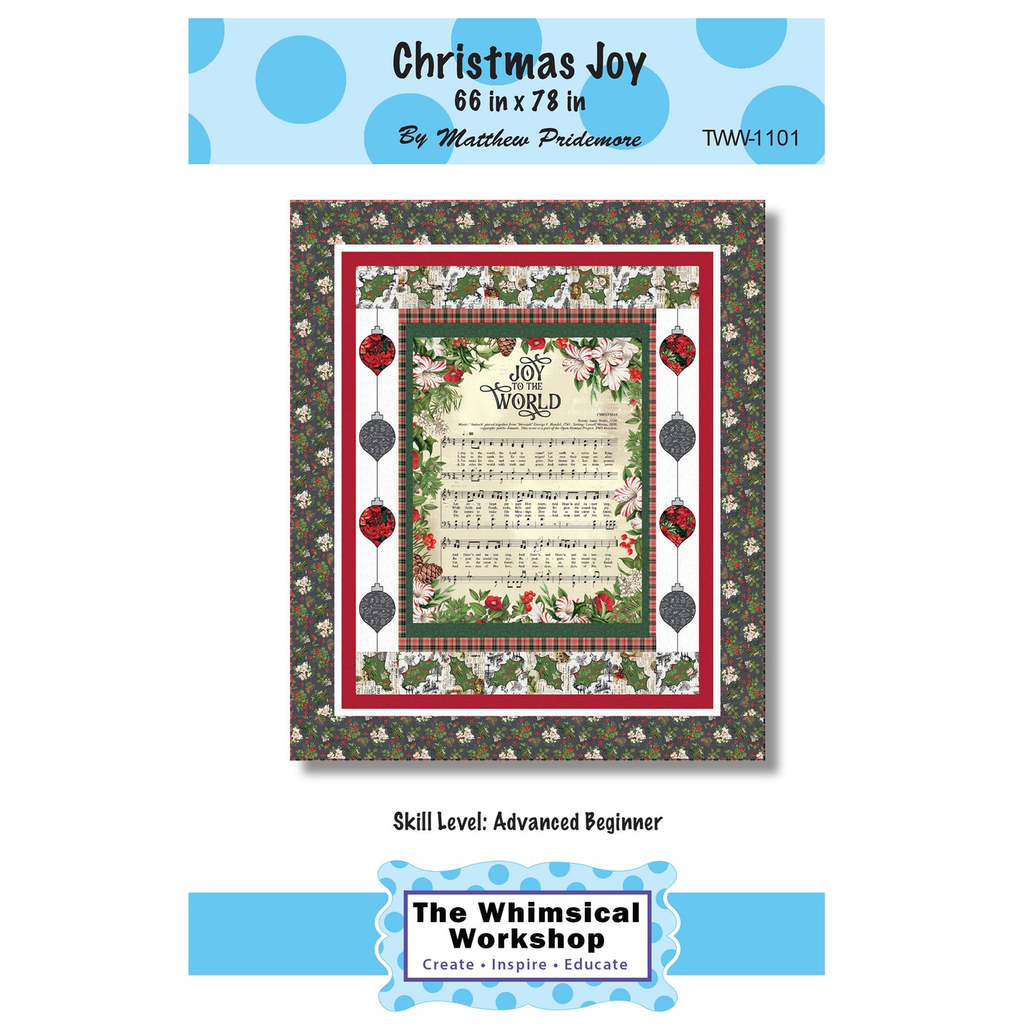 Cover image of pattern for Christmas Joy quilt.