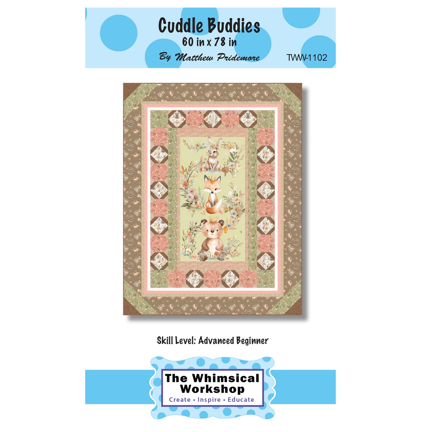 Cover image of pattern for Cuddle Buddies quilt.