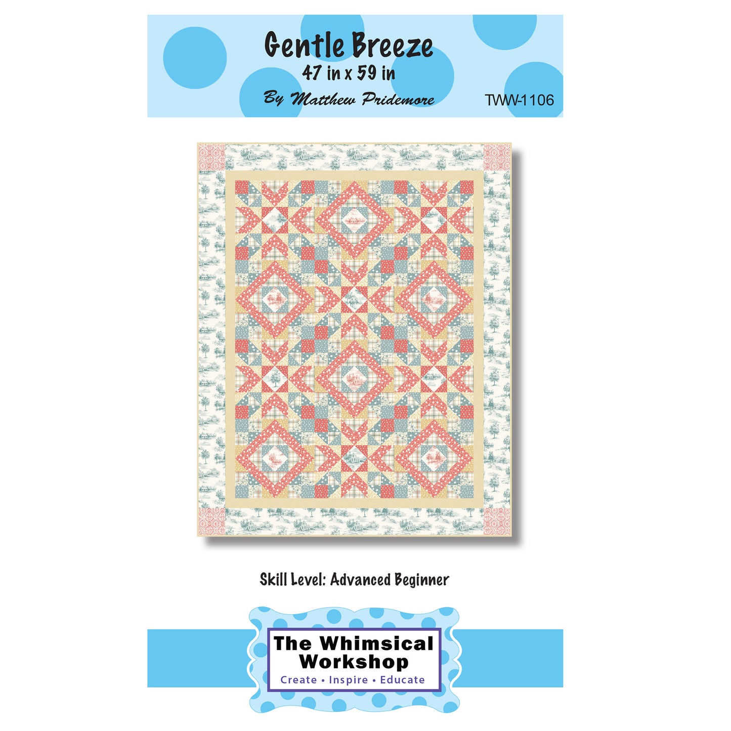 Cover image of pattern for Gentle Breeze quilt.