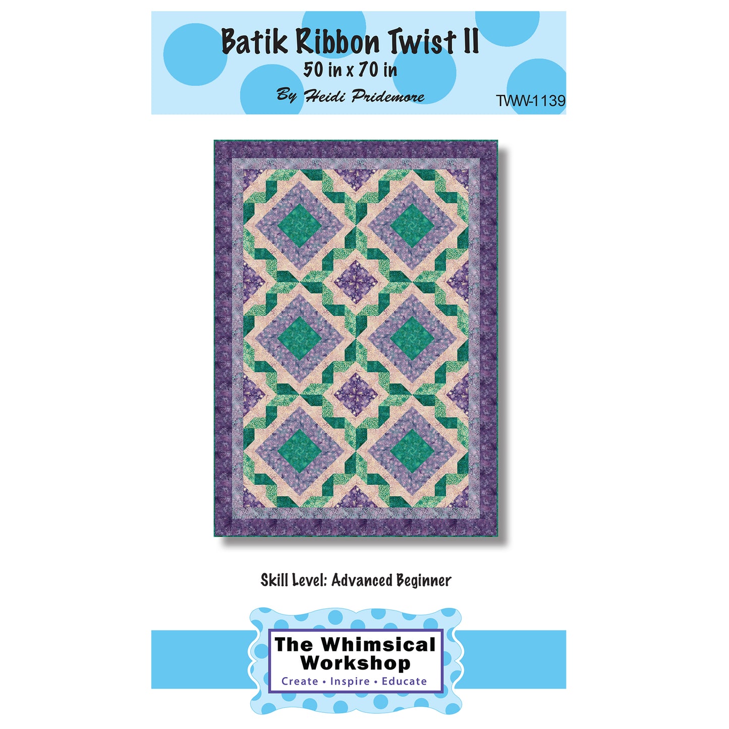 Cover image of pattern for Batik Ribbon Twist II quilt.