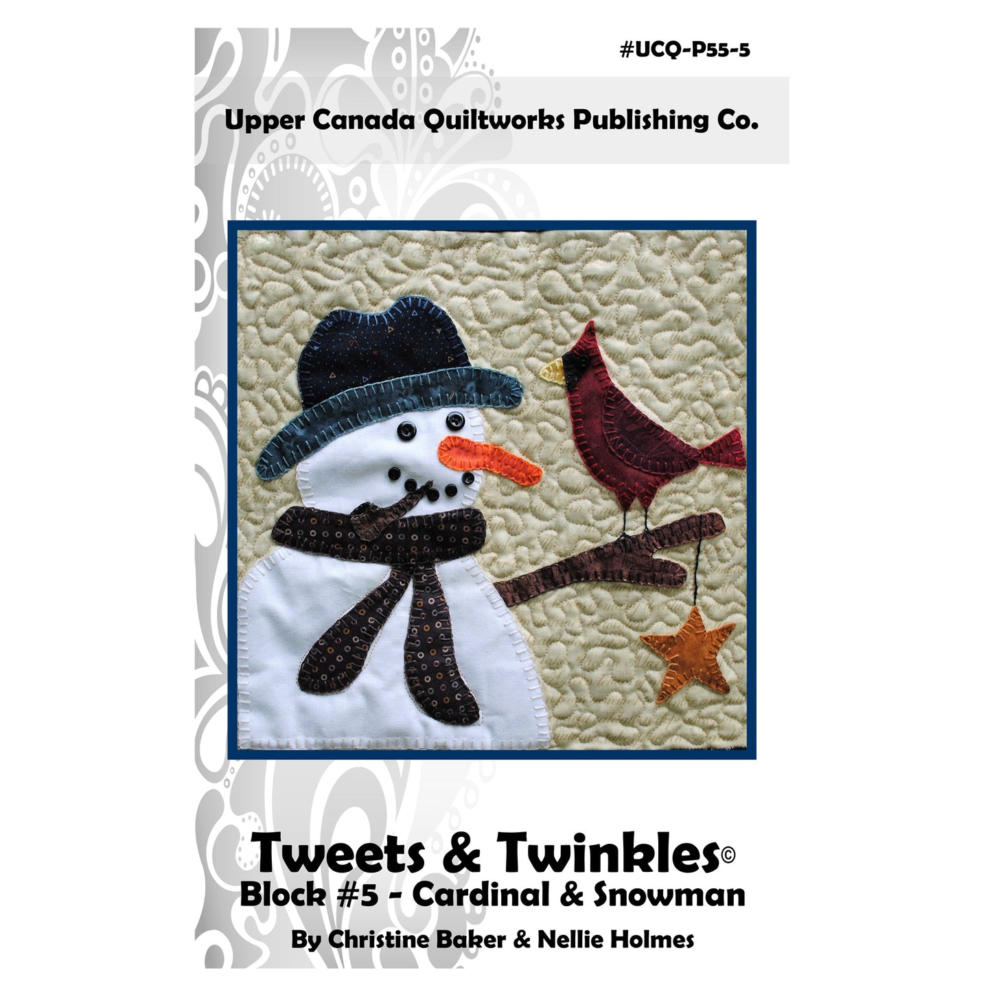 Tweets & Twinkles BOM - Block 5 Cardinal & Snowman Quilt Pattern UCQ-P555 - Paper Pattern