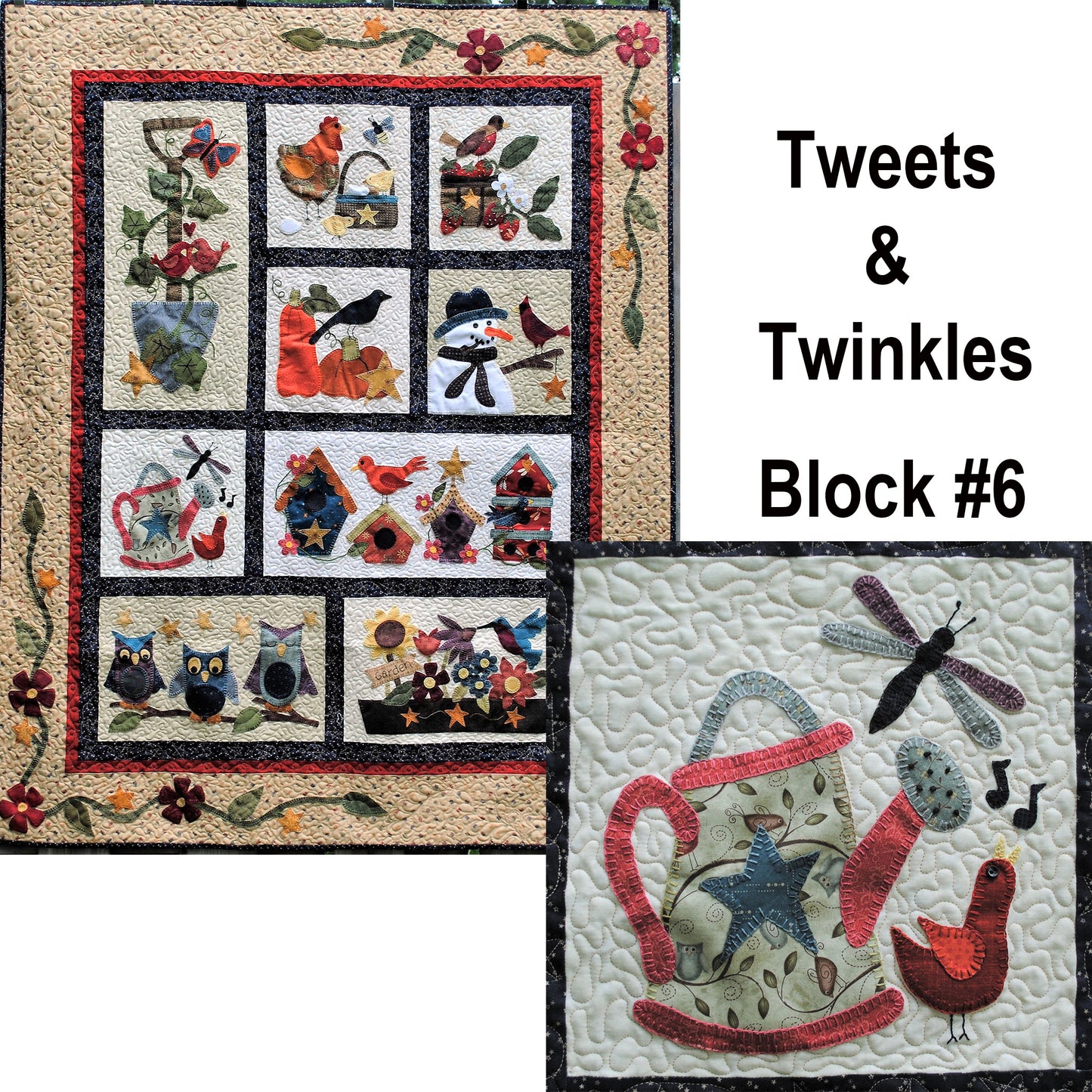 Tweets & Twinkles BOM - Block 6 Songbird UCQ-P556e - Downloadable Pattern