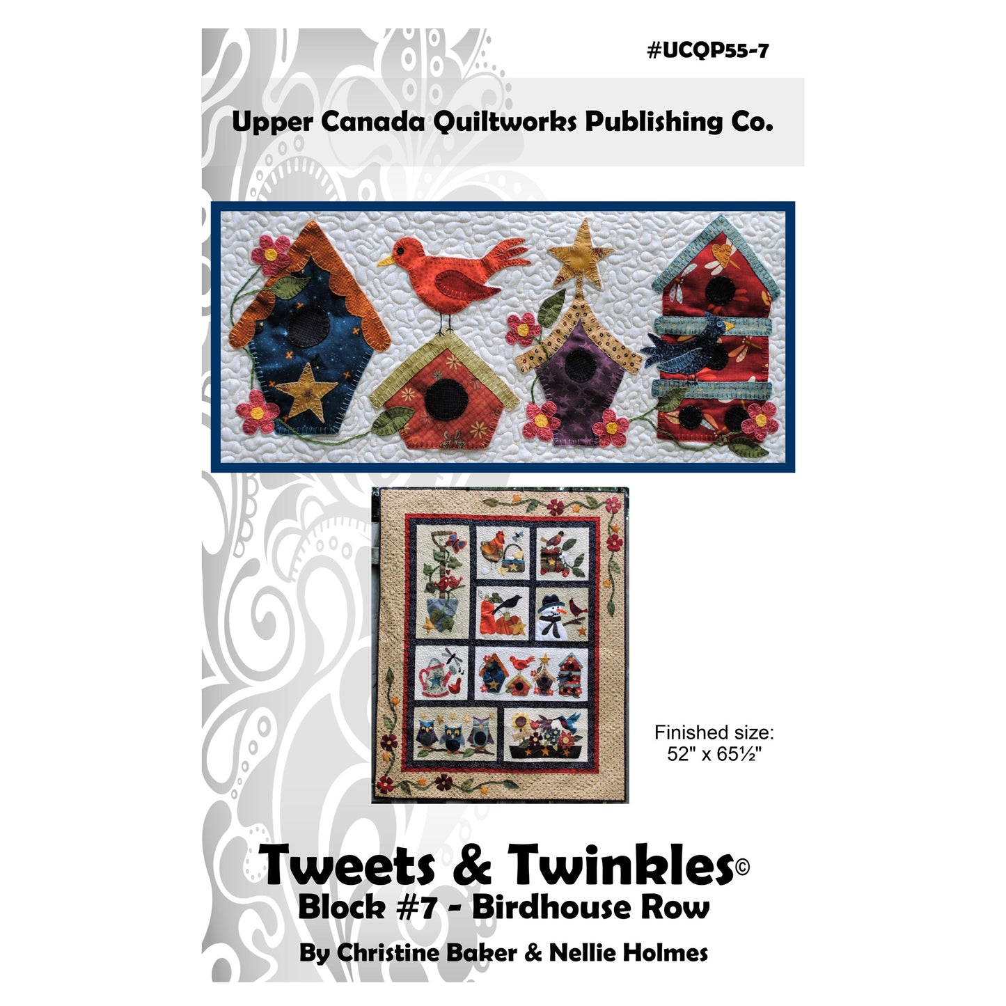Tweets & Twinkles BOM - Block 7 Birdhouse Row Quilt Pattern UCQ-P557 - Paper Pattern