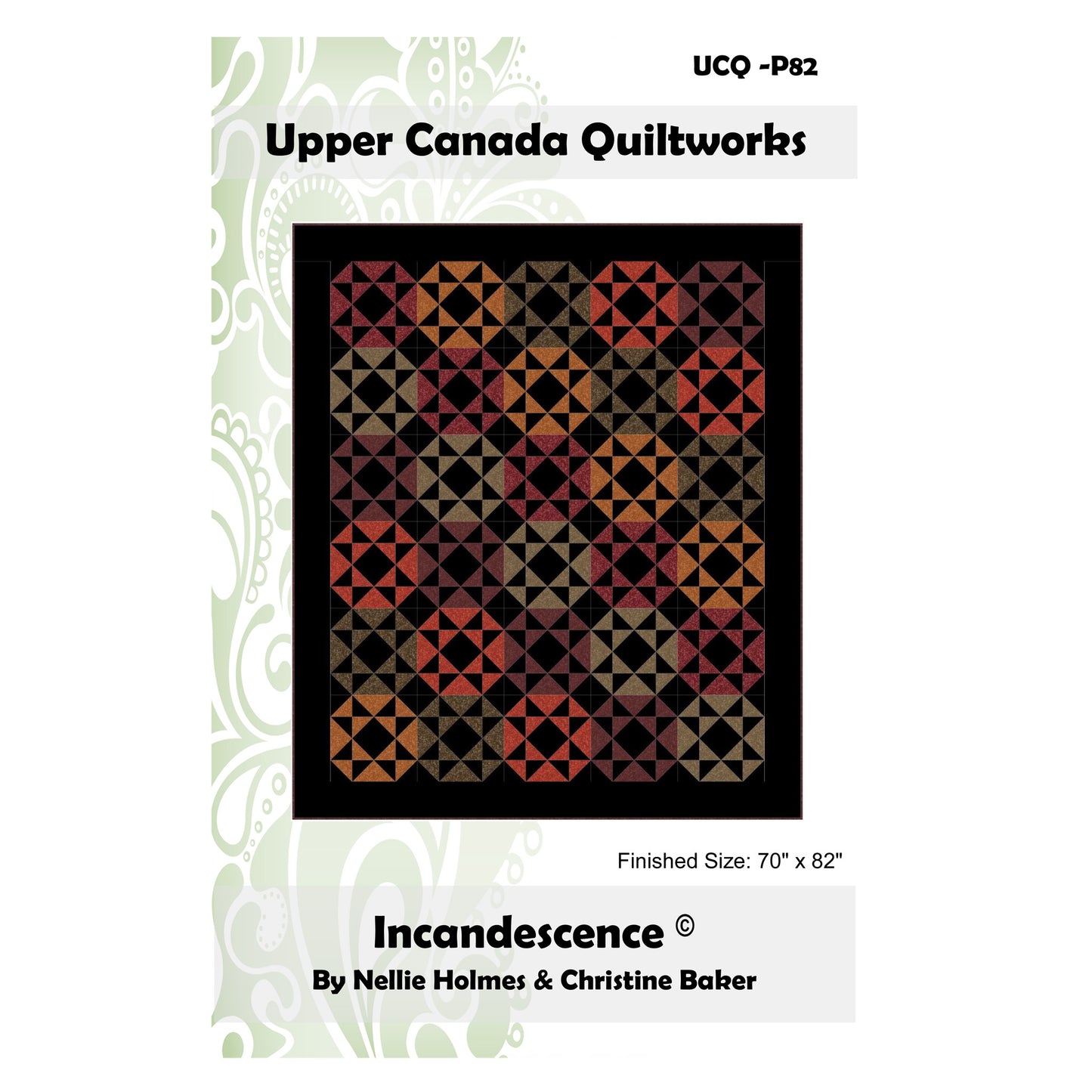 Cover image of the Incandescence quilt pattern by Upper Canada Quiltworks.