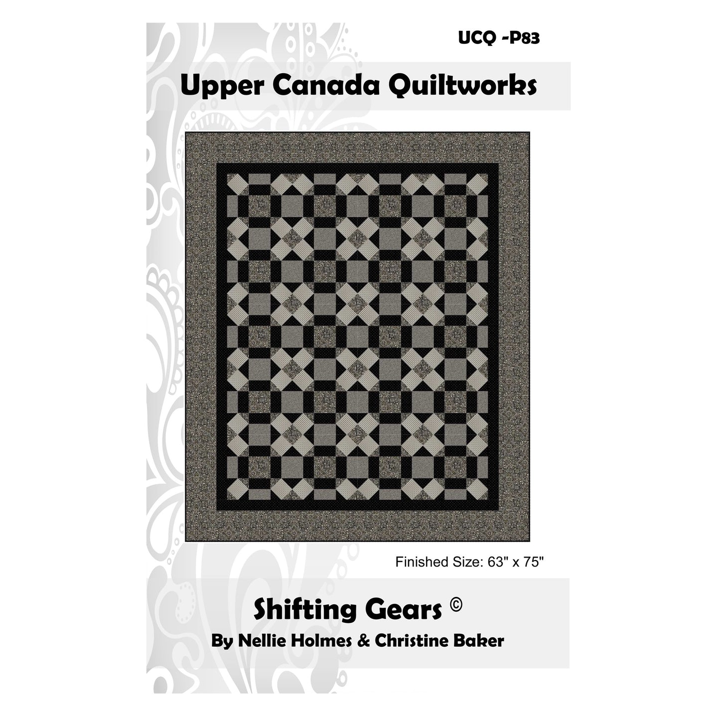 Cover image for the Shifting Gears quilt pattern by Upper Canada Quiltworks.