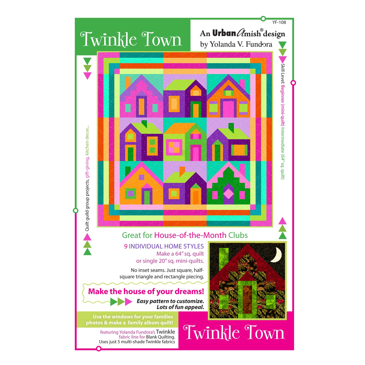 Image of the cover for the Twinkle Town quilt pattern.