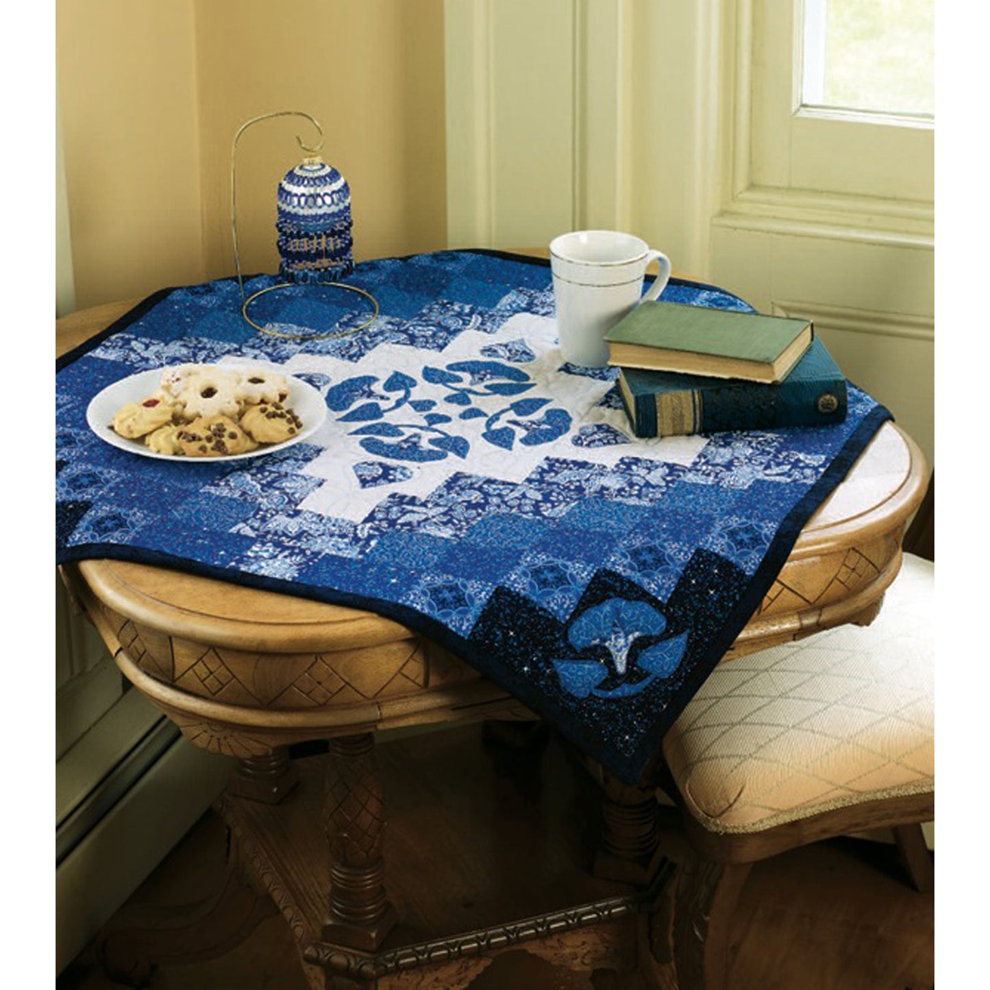 Image of the Heavenly Blues quilt.