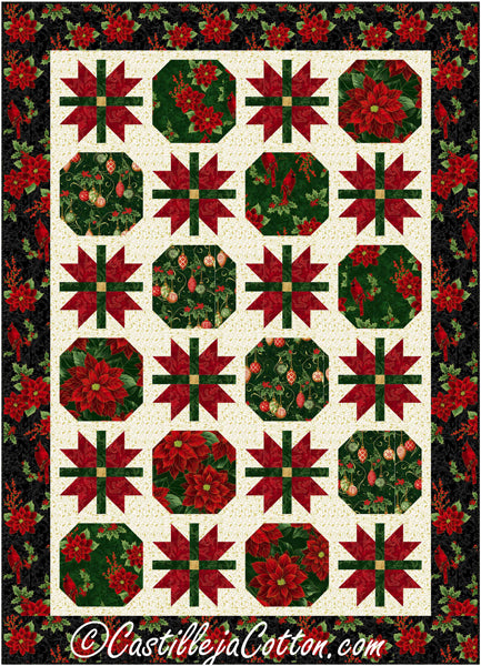 Birds and Poinsettias Quilt Pattern CJC-54062w - Wholesale Product