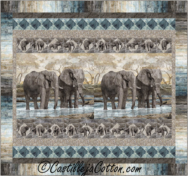 Elephants King Quilt Pattern CJC-56322w - Wholesale Product