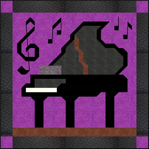 Grand Piano Quilt Pattern CQ-198w - Wholesale Product