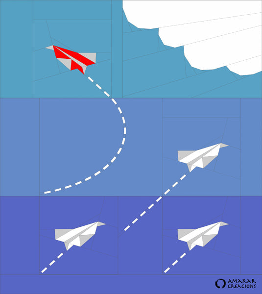 Flying My Way Quilt AC-019ENe - Downloadable Pattern