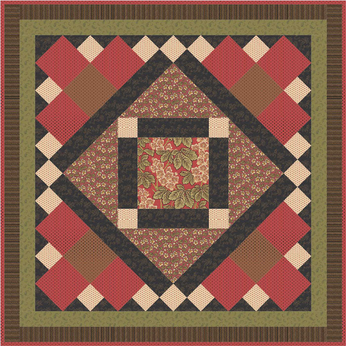 Stately Hollyhocks Quilt AV-159e - Downloadable Pattern