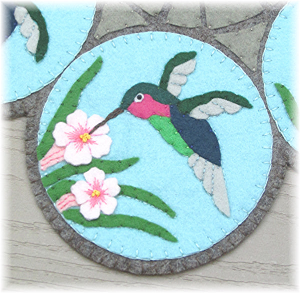 Hummingbird Mosaic Candle Mat CCUP-285e - Downloadable Pattern