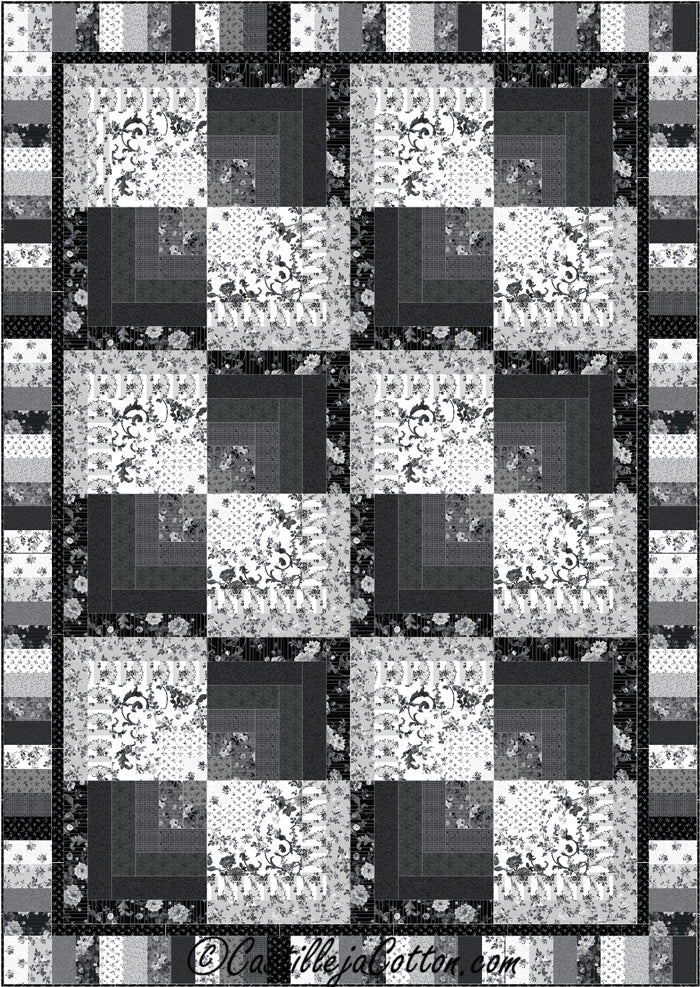 Half Log Cabin Quilt Pattern CJC-47911 - Paper Pattern