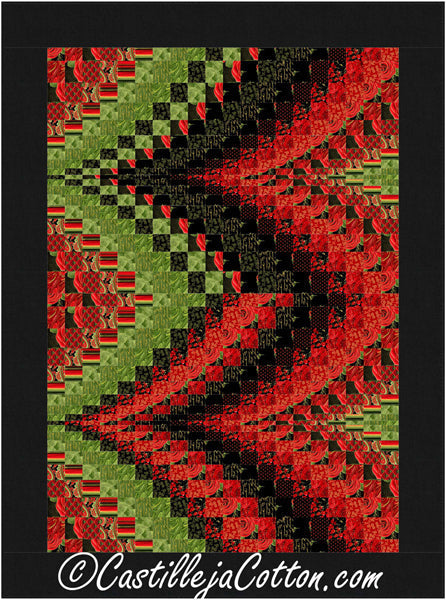 Bargello Peaks Gilded Rose Quilt CJC-47976e - Downloadable Pattern