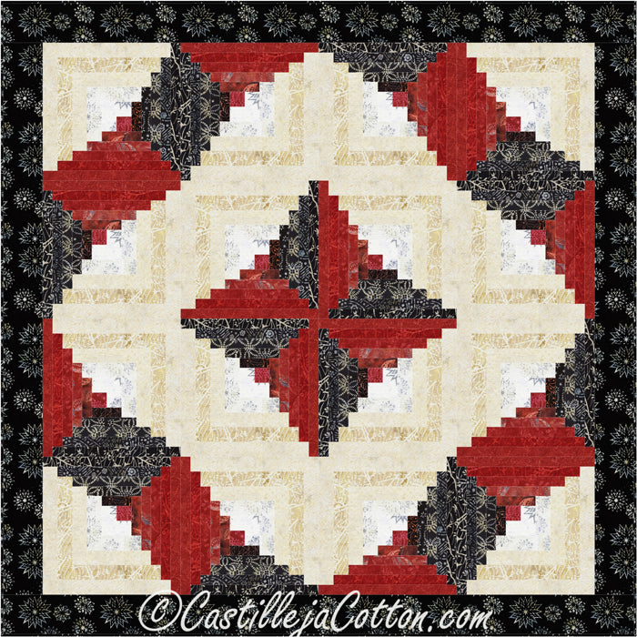 Twisting Log Cabin Quilt Pattern CJC-4961 - Paper Pattern
