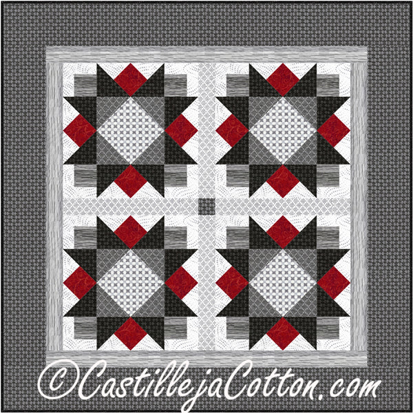 Star Flower Table Mat Quilt CJC-50772e - Downloadable Pattern