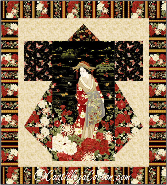Geisha Panel Kimono Quilt CJC-51345e - Downloadable Pattern