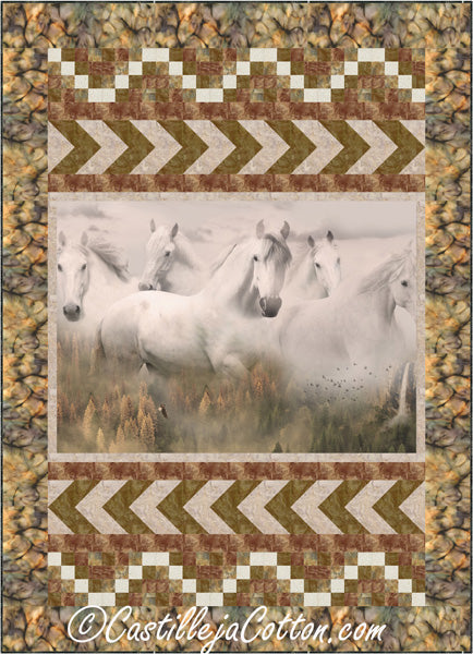 Wild Gray Horses Quilt CJC-53111e - Downloadable Pattern
