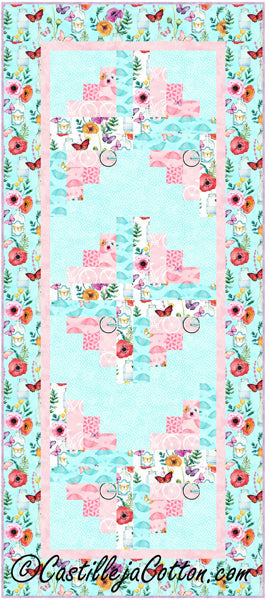 Floral Log Cabin Runner Quilt Pattern CJC-54841 - Paper Pattern