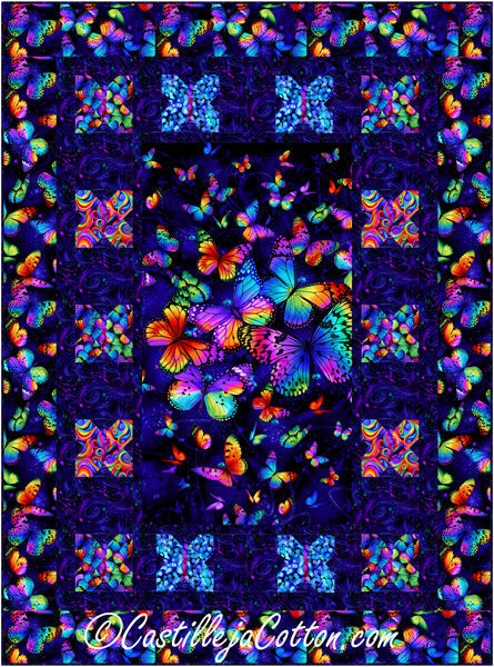 Fluorescent Butterflies Quilt CJC-55131e - Downloadable Pattern