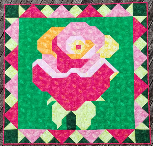 Quilt green/pink 2024 lap