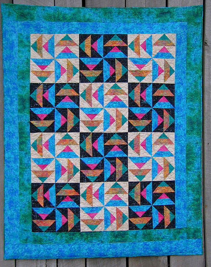 Rainbow Flying Geese Quilt CTG-045e - Downloadable Pattern