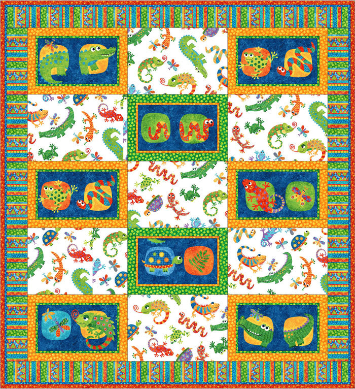 Reptile Fun Quilt Pattern GQ-103 - Paper Pattern