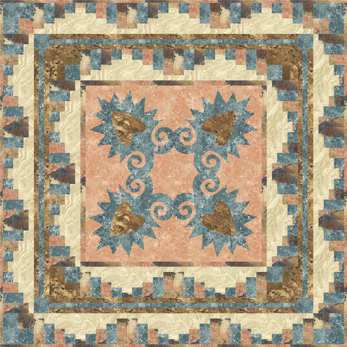Rocky Mountain Forget-Me-Knot Set Quilt and Curtain GTD-112e - Downloadable Pattern