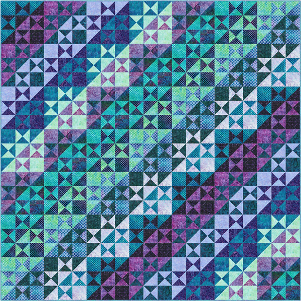 Splashy Split Stars Quilt Pattern PC-253B - Paper Pattern