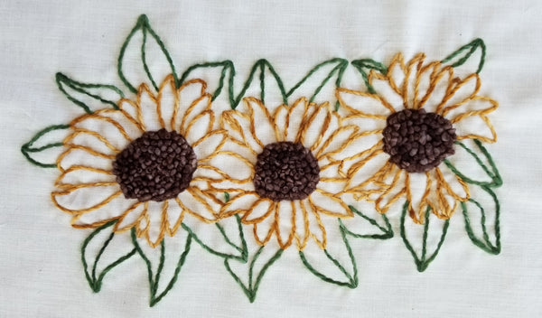Sunflowers Applique & Hand Embroidery PES-118Ne - Downloadable Pattern