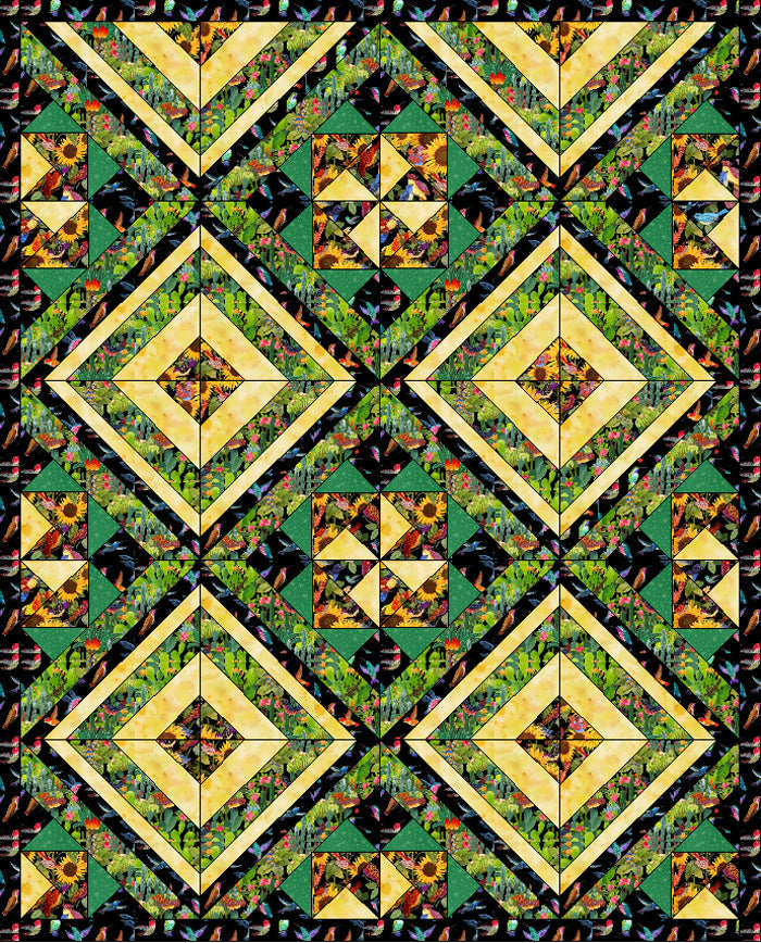Garden Geckos Quilt Pattern PS-916 - Paper Pattern