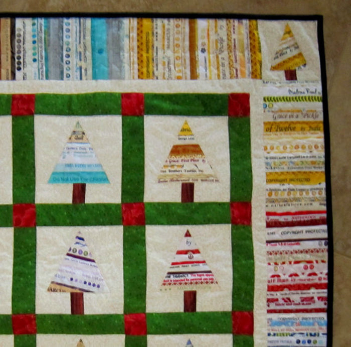 Selvage Christmas Trees Quilt QBE-116e - Downloadable Pattern