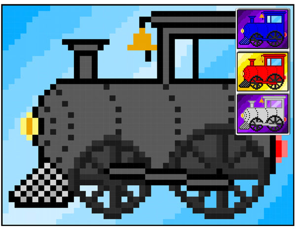 Old Toy Train Quilt RMT-0107e - Downloadable Pattern