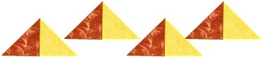 Four identical quarter square triangles from the Whirlwind Whiz