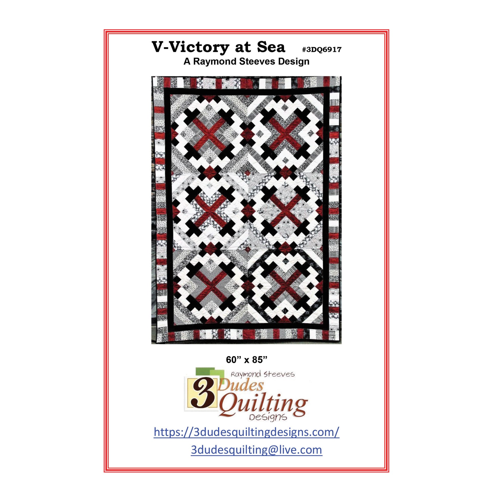 Quilt pattern cover for 'Victory at Sea' by Raymond Sleeves with quilt design and dimensions.