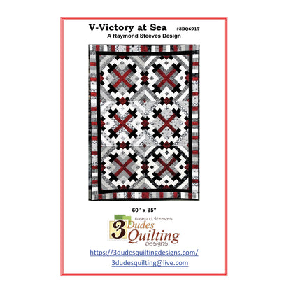 Quilt pattern cover for 'Victory at Sea' by Raymond Sleeves with quilt design and dimensions.
